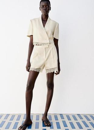 Костюм жіночий бежевий мереживний zara new