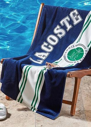 Пляжний рушник lacoste cotton beach towel лакосту
