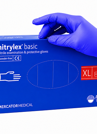 Перчатки нитриловые нитрилекс nitrylex basic уп./100 шт. nitrilex базилик xl медицины, косметологии