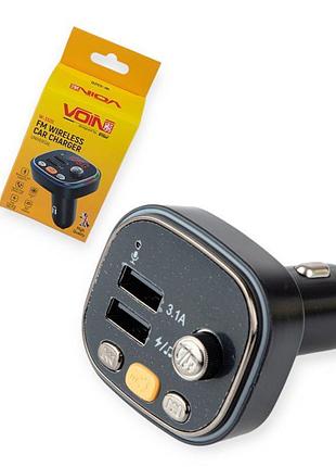 Fm модулятор voin w-3320 usb, mp3, 12-24в, usb быстрая зарядка 3,1a, bluetooth 5.0, led