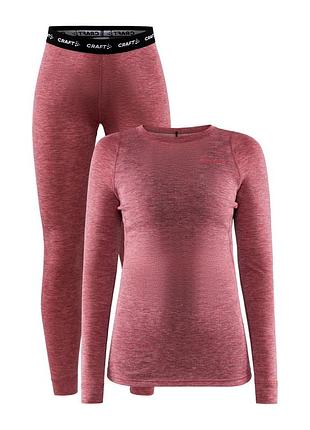 Термобелье женское craft core wool merino set w rose/melange