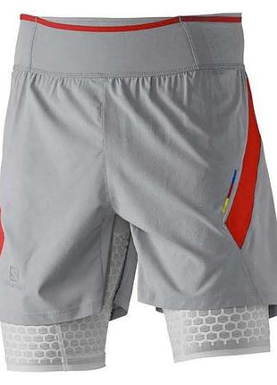 Salomon exo motion twin skin short l шорти бігові для трейлу