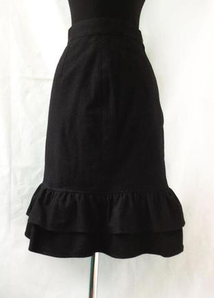 Черная красивая юбка с рюшами по низу, guenda gi, италия
