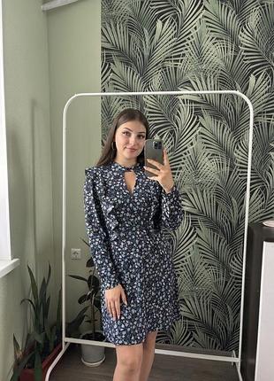 Нереально красива квіткова сукня river island з рюшами (розмір l / eur 40 / uk 14)
