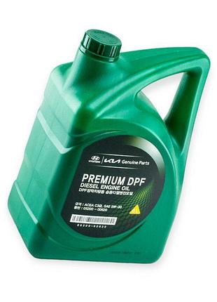 Олива моторна mobis hyundai 5w-30 premium dpf diesel c3 (6л) hyundai, kia