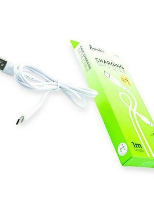 Кабель для заряджання avantis usb - type-c, 1м, 3.0а білий, круглий novel