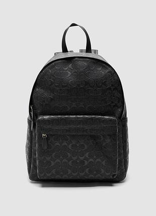 🦁 coach charter backpack in signature leather black 31 х 39 х 15 см