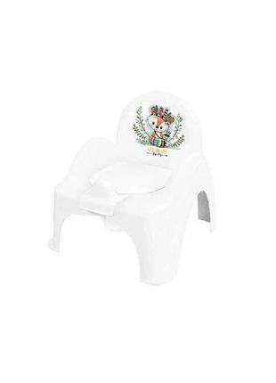Горшок детский кресло белый/зеленый дикий закат (dz-007-103 fox, white/green) тм tega