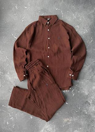 Летний комплект ralph lauren шины + рубашка m