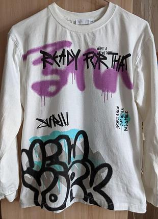 Супер реглан, хлопок zara 146-152 граффити