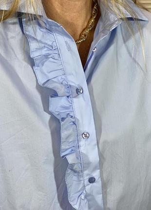 Блуза рубашка с рюшем италия люкс качество батал3 фото