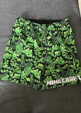 Шорти для плавання minecraft ,стан ідеальний,розмір 158-164