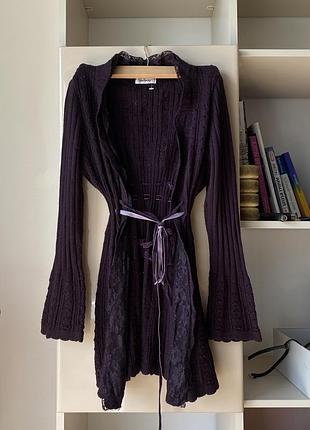 Шикарная ажурная кофта с завязками кружевом бантом orsay vintage