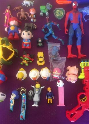 Мега лот игрушек hot wheels, hasbro, mattel, nerf, marvel, tolo, dinky toys original 3