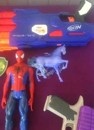 Мега лот игрушек hot wheels, hasbro, mattel, nerf, marvel, tolo, dinky toys original 5