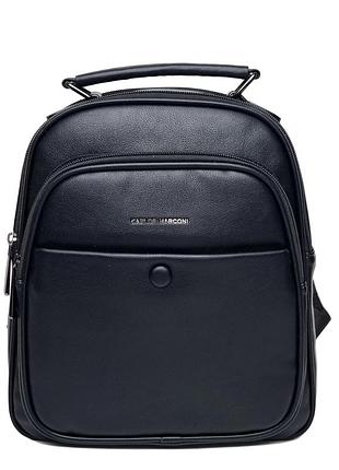 Модный женский рюкзак искусственная кожа черный арт.hs361 black karlos marconi (китай)