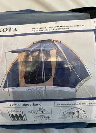 Двухслойная туристическая палатка dakota 3-х местная (215×205×130 см) с козырьком
