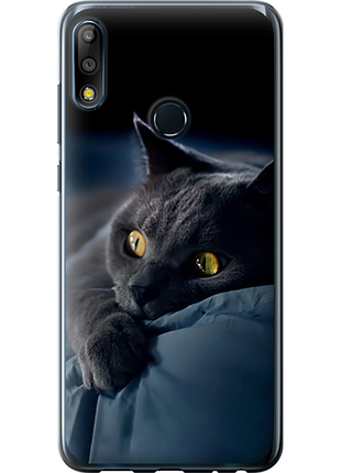 Чехол на asus zenfone max pro m2 zb631kl дымчатый кот "825u-1641-851"