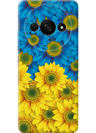 Чехол на xiaomi redmi a3 желто-голубые цветы "1048u-3657-851"
