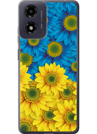 Чохол на motorola moto g24 жовто-блакитні квіти "1048u-3659-851"