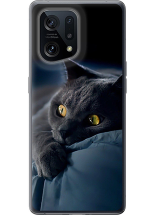 Чохол на oppo find x5 димчастий кіт "825u-2602-851"
