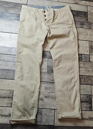 Мужские стильные бежевые брюки-чинос scotch & soda размер 33/32