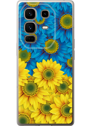 Чохол на infinix note 50 pro+ жовто-блакитні квіти "1048u-4041-851"