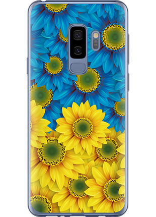 Чехол на samsung galaxy s9 plus желто-голубые цветы "1048u-1365-851"