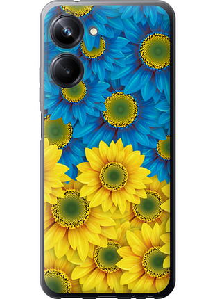 Чехол на realme 10 pro желто-голубые цветы "1048u-2945-851"
