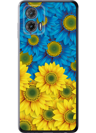 Чохол на motorola g73 жовто-блакитні квіти "1048u-3196-851"