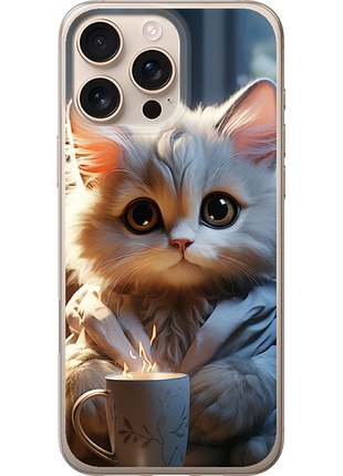 Чехол на iphone 16 pro max белый кот "5646u-3706-851"