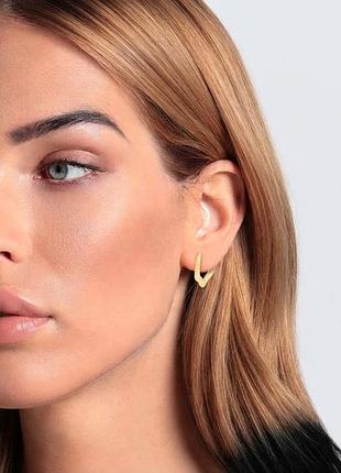 Брендовi стильнi серьги trussardi-золото колiр - геометрiя  original, метал