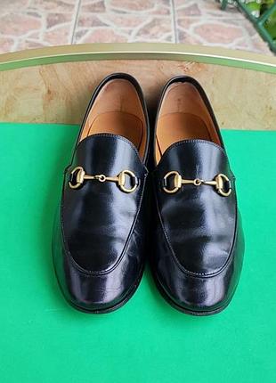 Лофери gucci jordaan loafers leather шкіра 37,5-38-24 см.