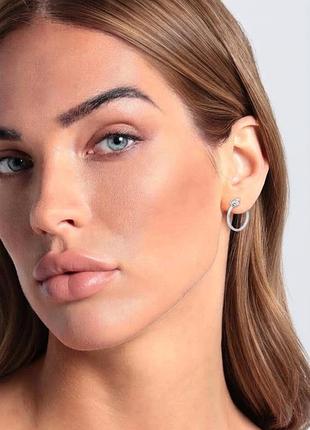 Брендовi стильнi серьги trussardi-золото колiр - геометрiя  original, метал 7