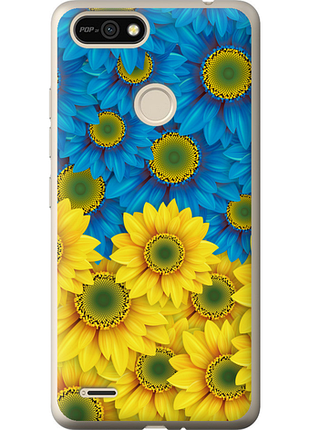 Чохол на tecno pop 2f b1f жовто-блакитні квіти "1048u-2391-851"