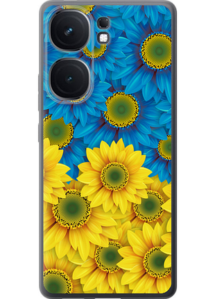Чохол на vivo iqoo neo9 жовто-блакитні квіти "1048u-3631-851"