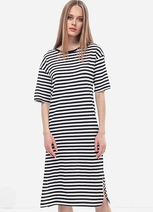 Полосатое платье 👗 футболка 👕 большого размера
