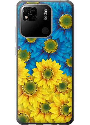 Чохол на xiaomi redmi 10a жовто-блакитні квіти "1048u-2578-851"