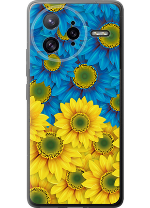 Чохол на xiaomi redmi k80 pro жовто-блакитні квіти "1048u-4145-851"