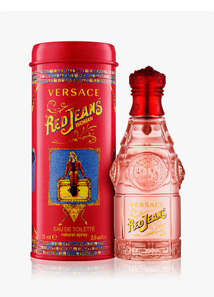 Versace red jeans туалетная вода 75 мл в фирменном металлическом тубусе и стеклянном флаконе.