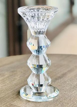 Подсвечник стекло бусы большой h15,5*6,8cm