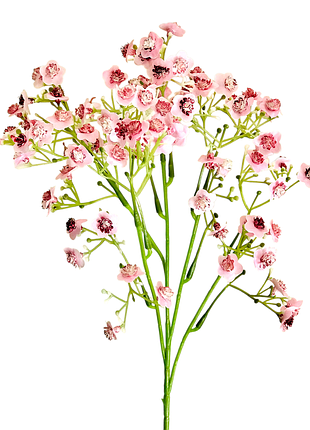 Штучна гіпсофіл гілка квітуча темно рожевий 62 см латекс