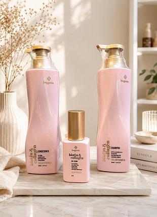 Набор для волос bogenia biotin & collagen (шампунь, кондиционер, сыворотка)