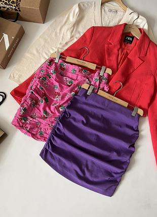 Фіолетова приталена міні-спідниця zara