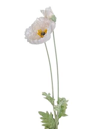 Штучний мак великий 1 голова світло-пудровий 107см тканина