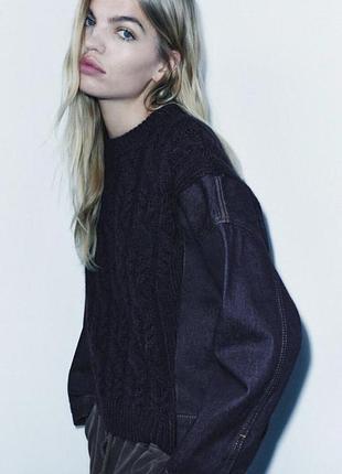 Комбінований светр zara оверсайз