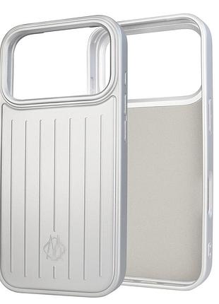 Противоударный чехол rimova case для iphone 17 pro с magsafe пылезащищенный влагозащищенный серебряный