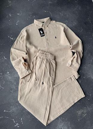 Летний комплект ralph lauren шины + рубашка m 6