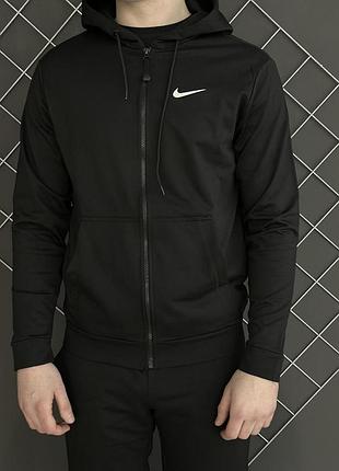 Демисезонная кофта на молнии черная nike (дворитка) l