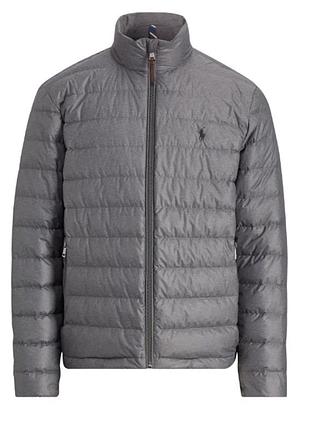 Стьобана демісезонна куртка мікропуховик polo ralph lauren packable down jacket розмір xl сірий